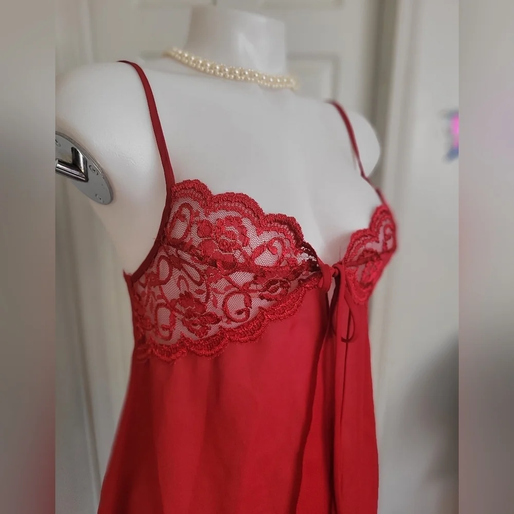 Elegant Red Lace Camisole